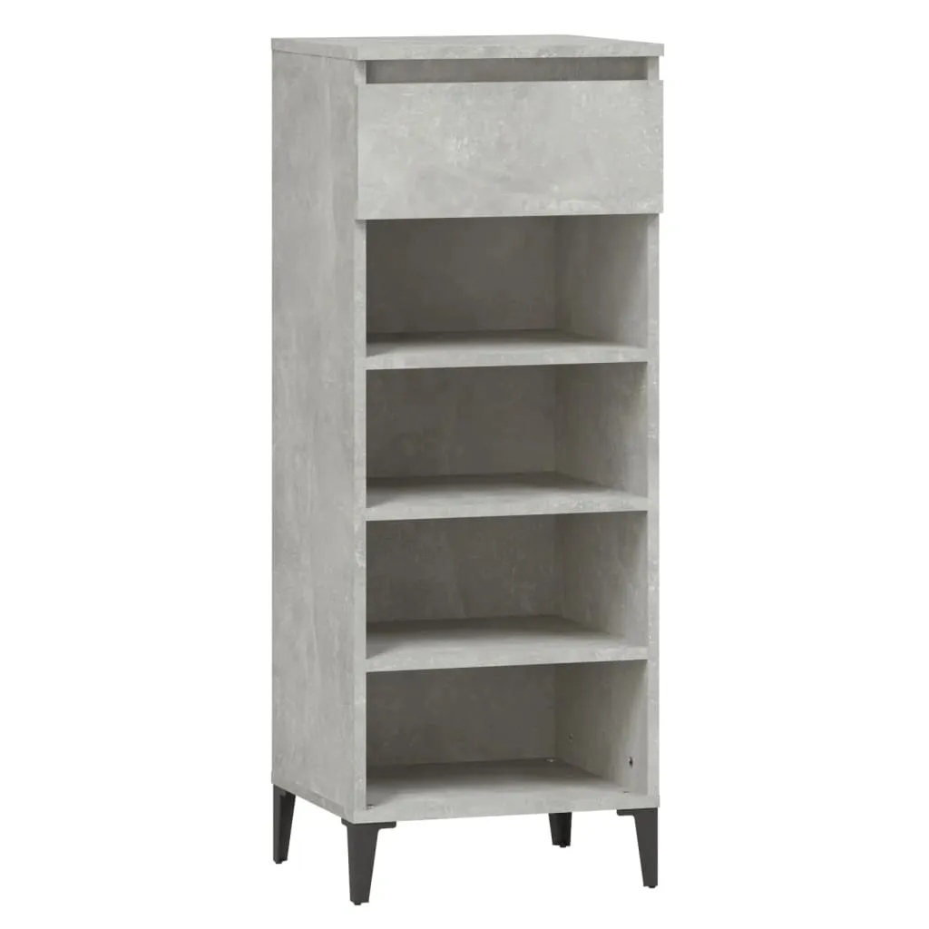 Shoe Rack Concrete Grey 40x36x105 cm Engineered Wood