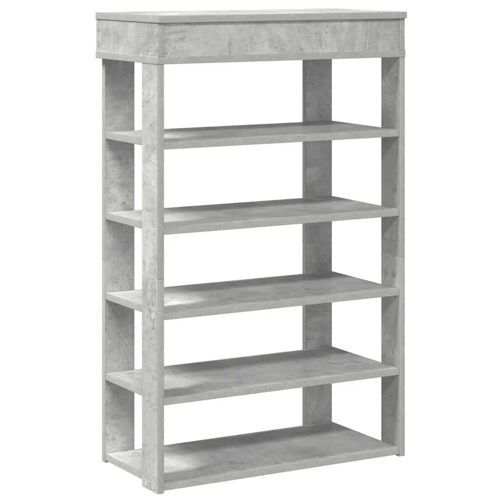 Shoe Rack Concrete Grey 60x30x98 cm Engineered Wood