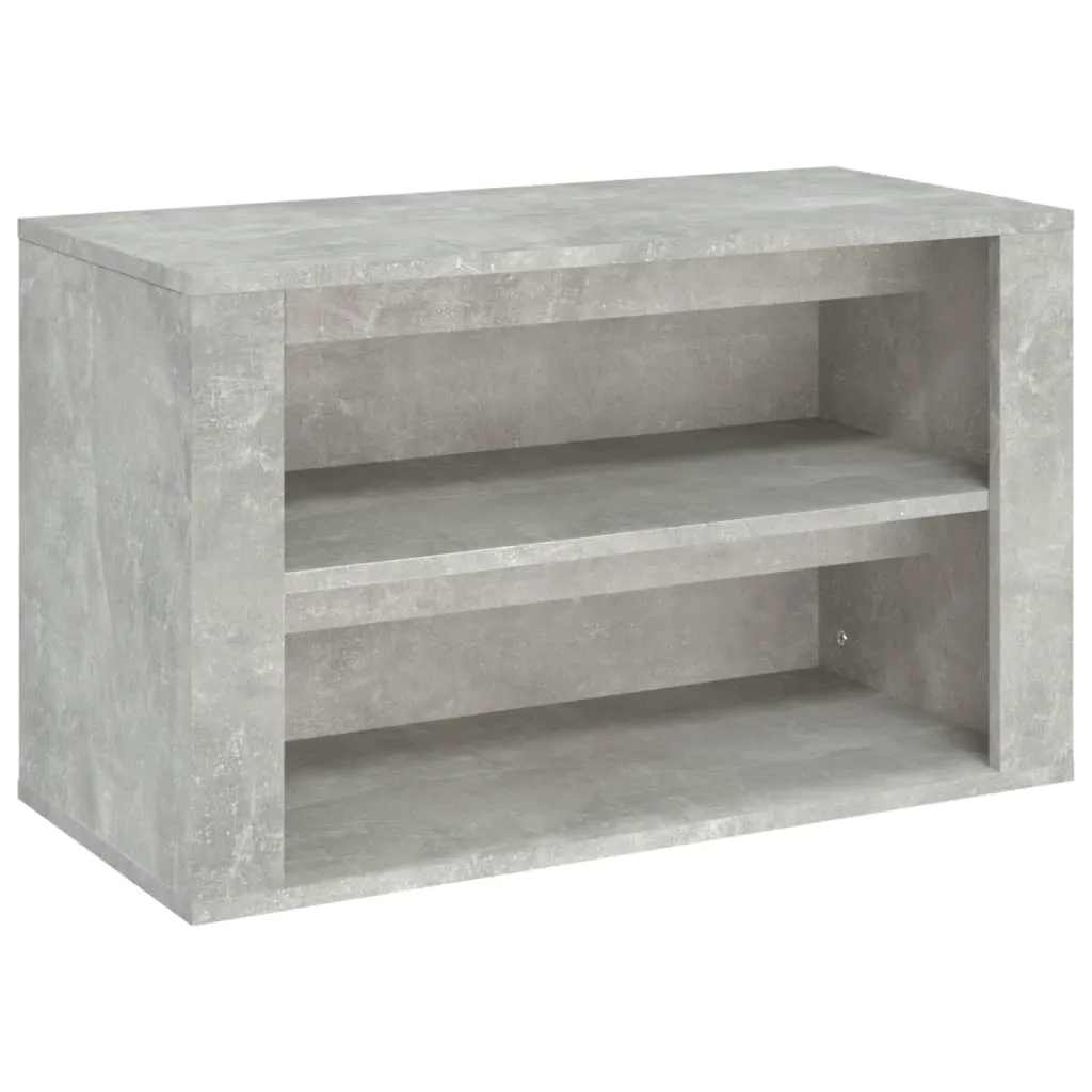 Shoe Rack Concrete Grey 75x35x45 cm Engineered Wood