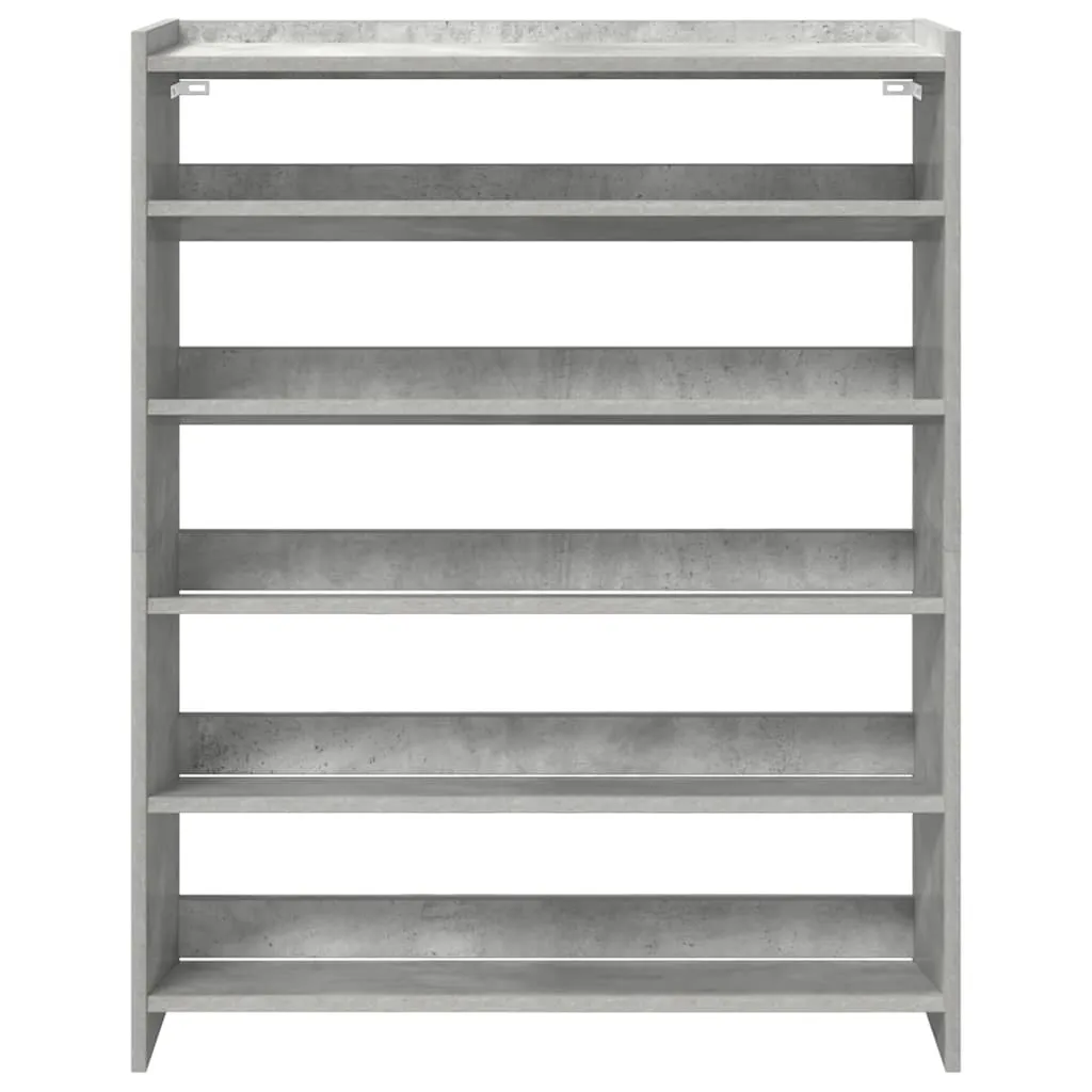 Shoe Rack Concrete Grey 80x25x100 cm Engineered Wood