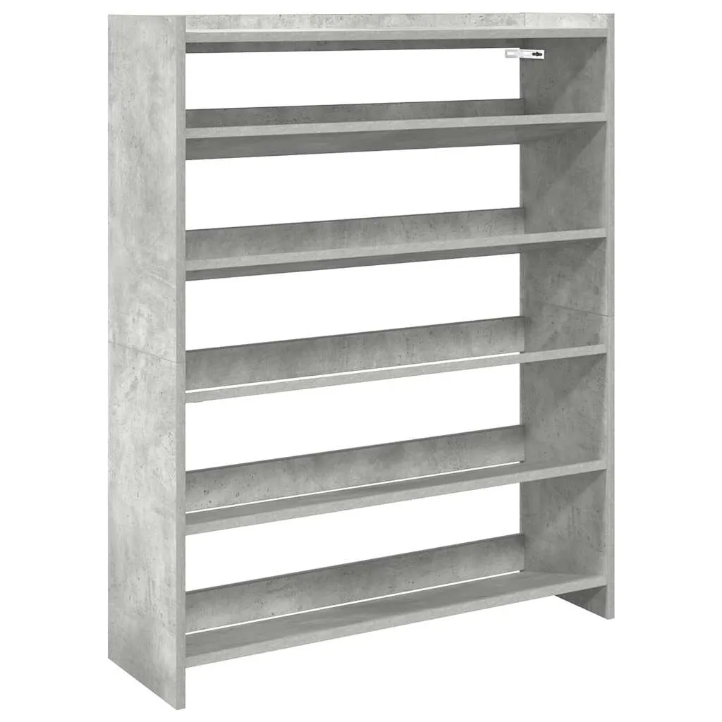 Shoe Rack Concrete Grey 80x25x100 cm Engineered Wood