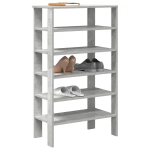 Shoe Rack Concrete Oak 61x32x105 cm Engineered Wood