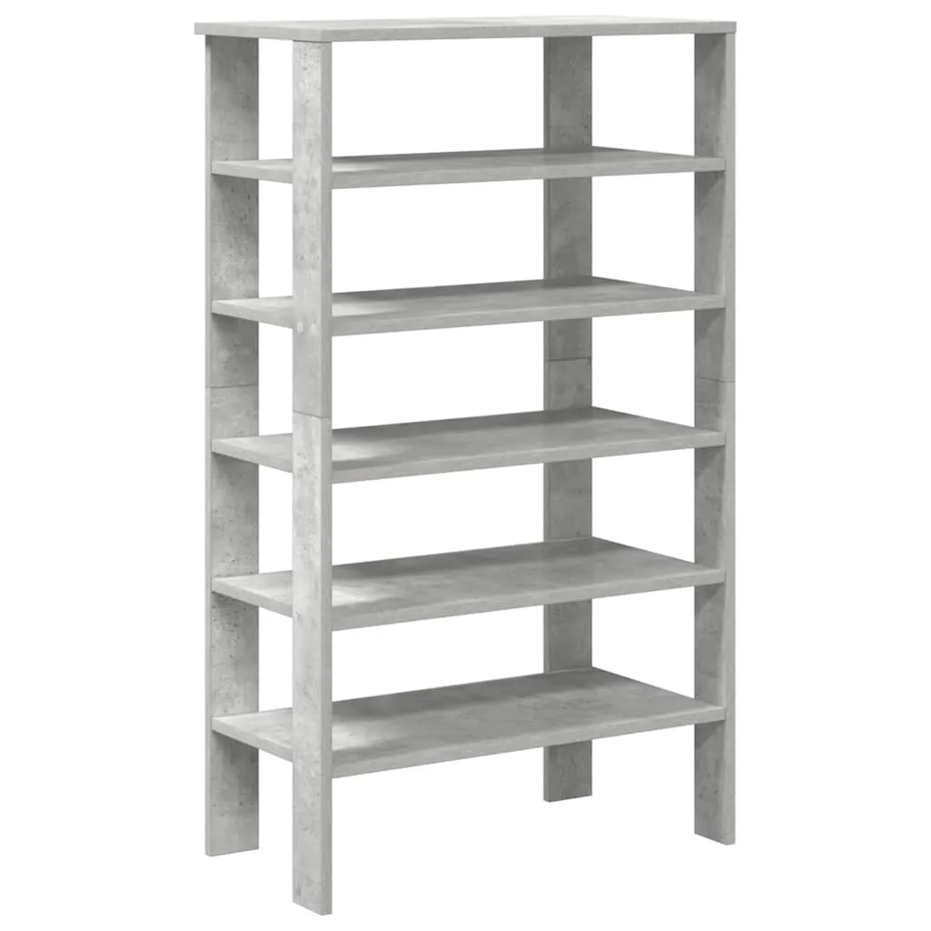 Shoe Rack Concrete Oak 61x32x105 cm Engineered Wood