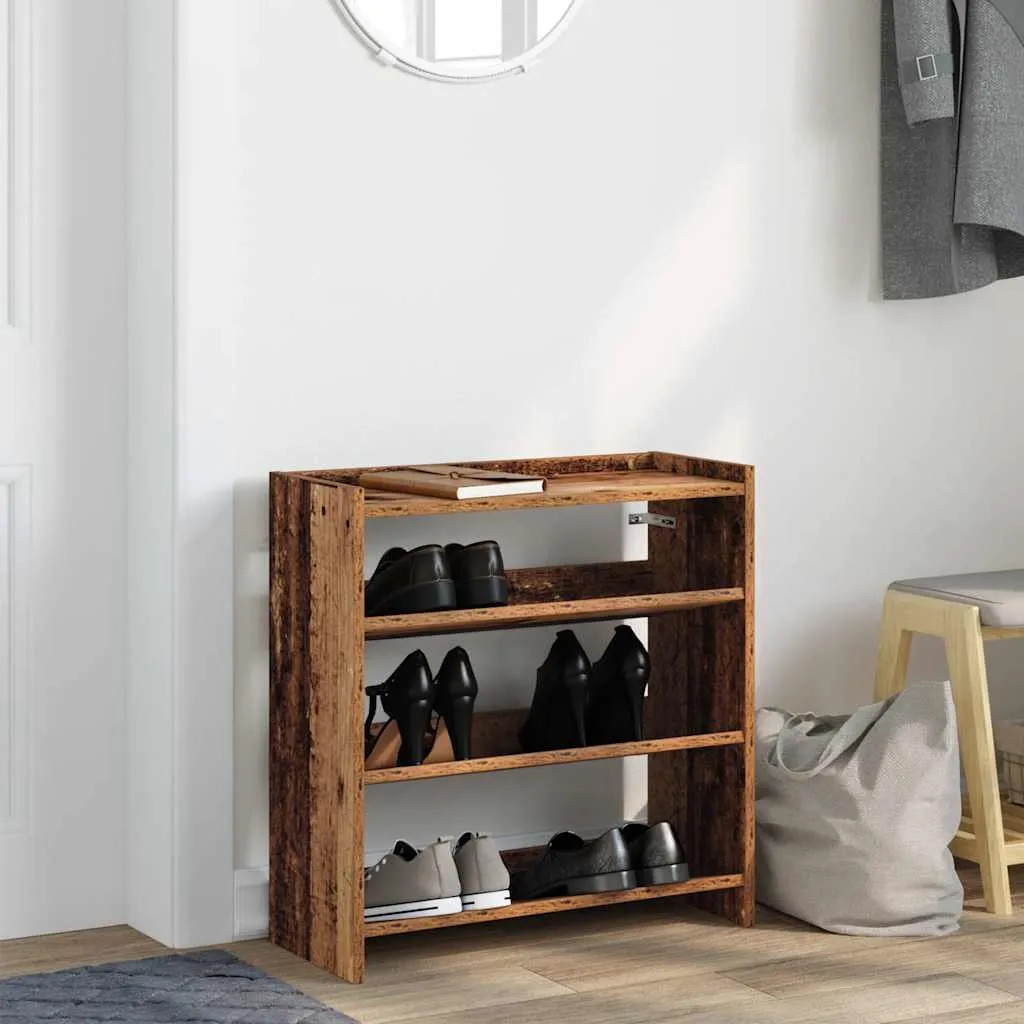 Shoe Rack Old Wood 60x25x62 cm Engineered Wood