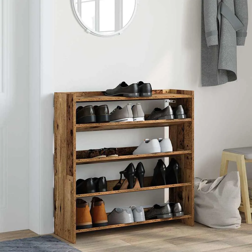 Shoe Rack Old Wood 80x25x81 cm Engineered Wood