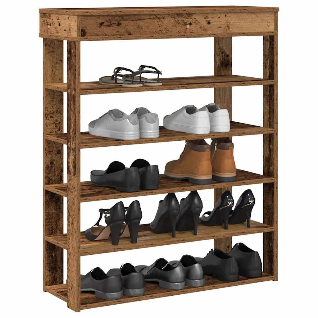 Shoe Rack Old Wood 80x30x98 cm Engineered Wood