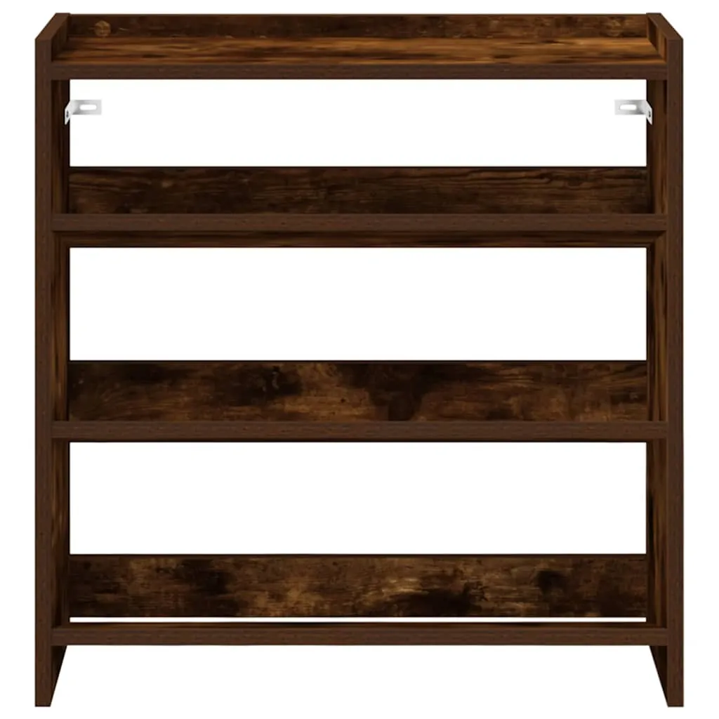 Shoe Rack Smoked Oak 60x25x62 cm Engineered Wood