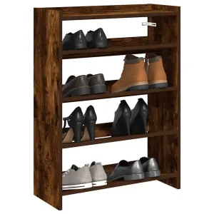 Shoe Rack Smoked Oak 60x25x62 cm Engineered Wood