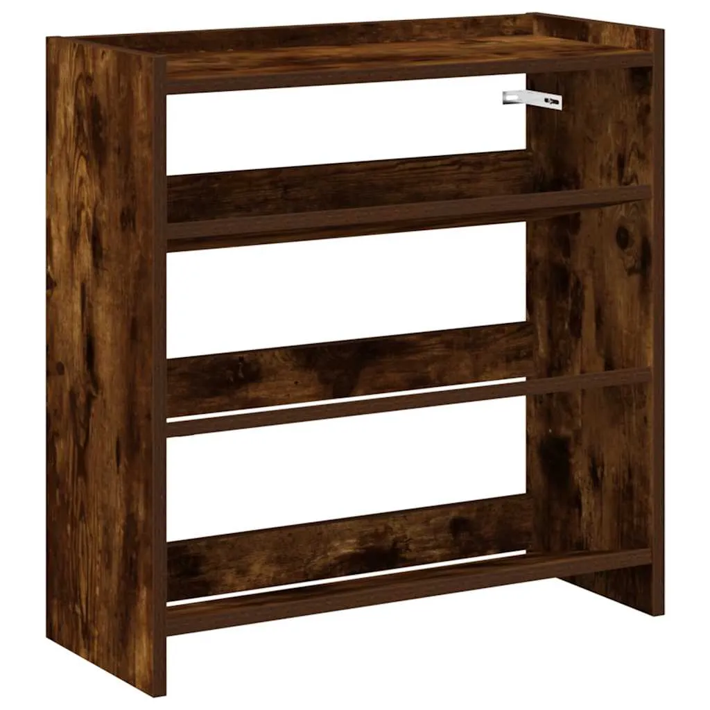 Shoe Rack Smoked Oak 60x25x62 cm Engineered Wood