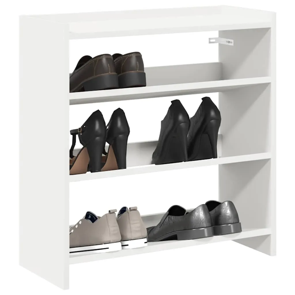 Shoe Rack White 60x25x62 cm Engineered Wood