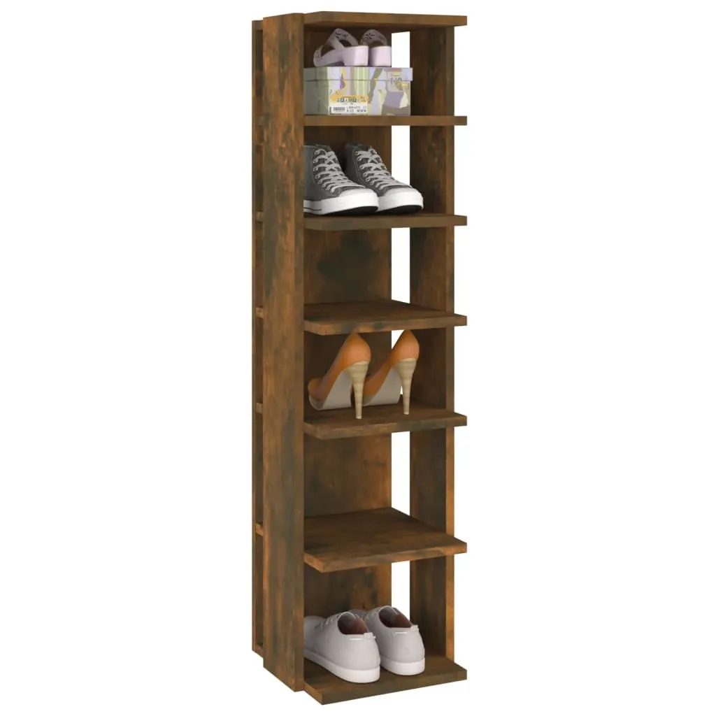 Shoe Racks 2 pcs Smoked Oak 27.5x27x102 cm Engineered Wood