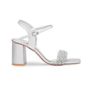 Silver Fancy Bridal Sandal FN5493