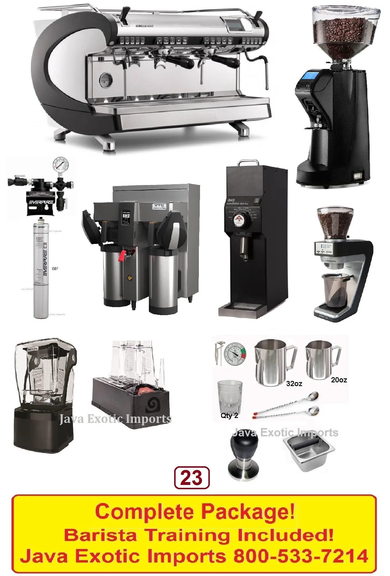 Simonelli Aurelia Wave Coffee Espresso Shop Smoothie Package! Barista Training Included!