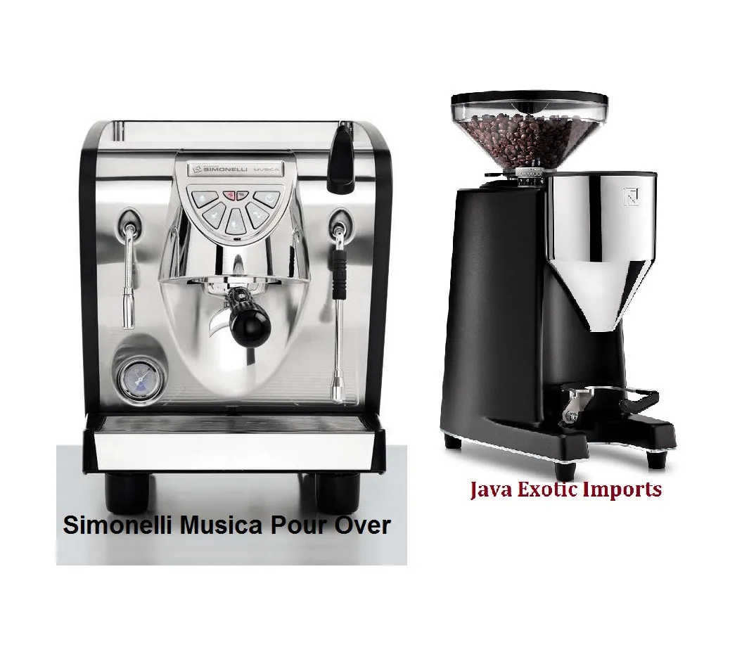 Simonelli Musica Black Pour Over   G60 Espresso Grinder Package