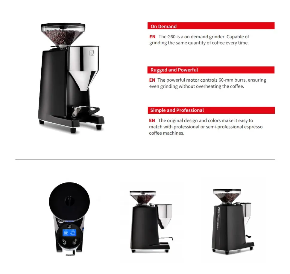 Simonelli Musica Black Pour Over   G60 Espresso Grinder Package