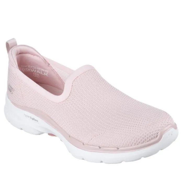 Skechers Go Walk 6 Clear Virtue Mauve Pink 124505 Slip On