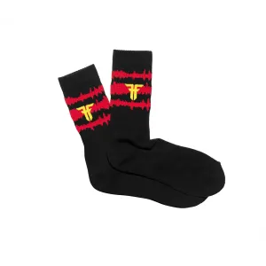 STATIC SOCK - BLACK / RED