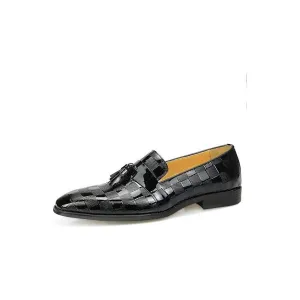 StylishLuxeExo CrocLeather Slip On Loafers