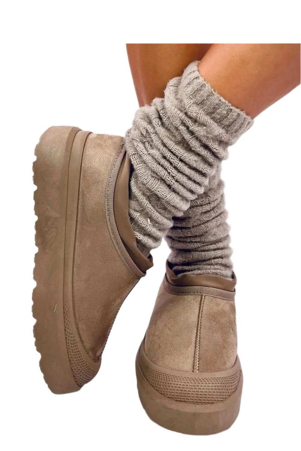 TEEK - Womens Beige Slush Boots