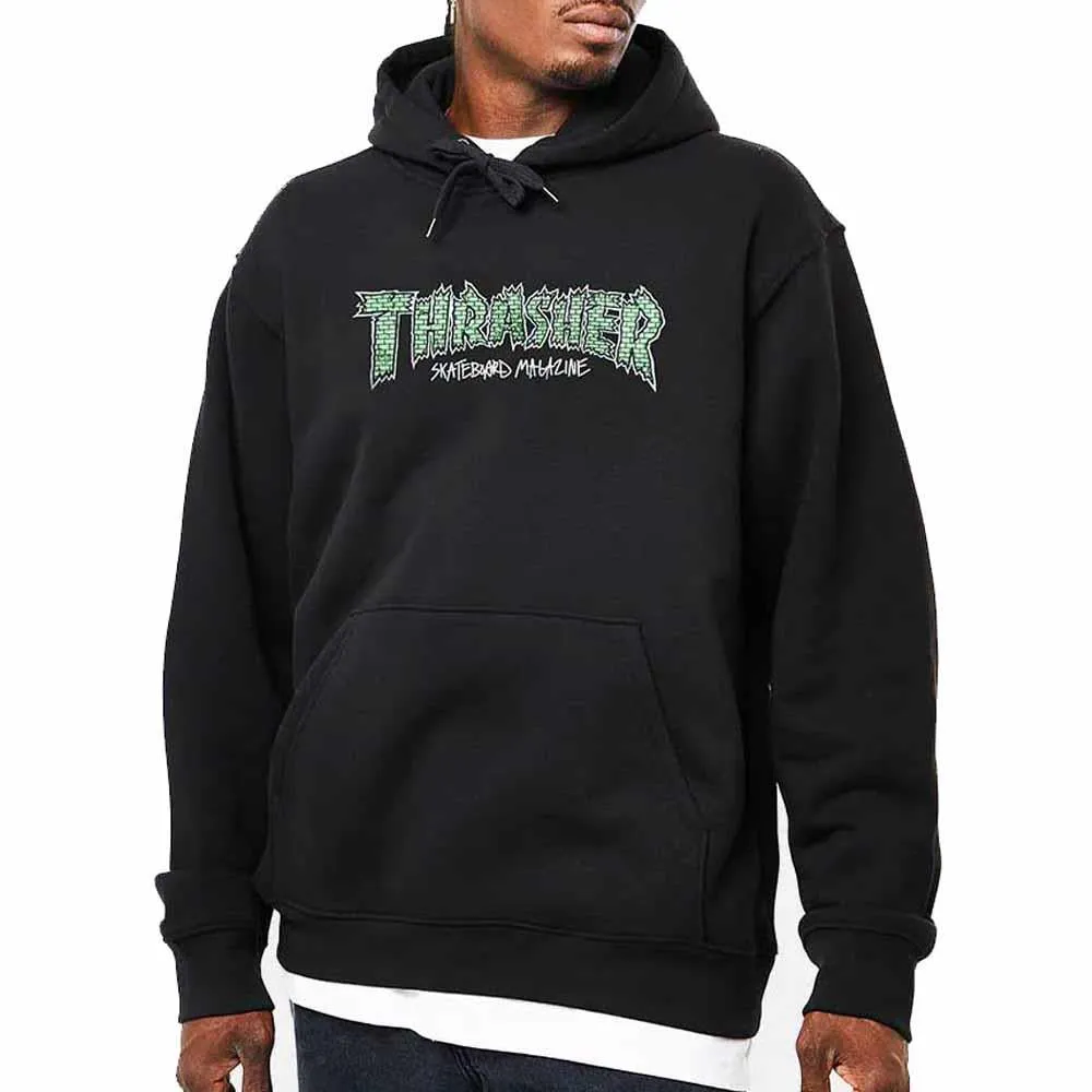 Thrasher Magazine Brick Logo Graphic Hooded Sweatshirt Black