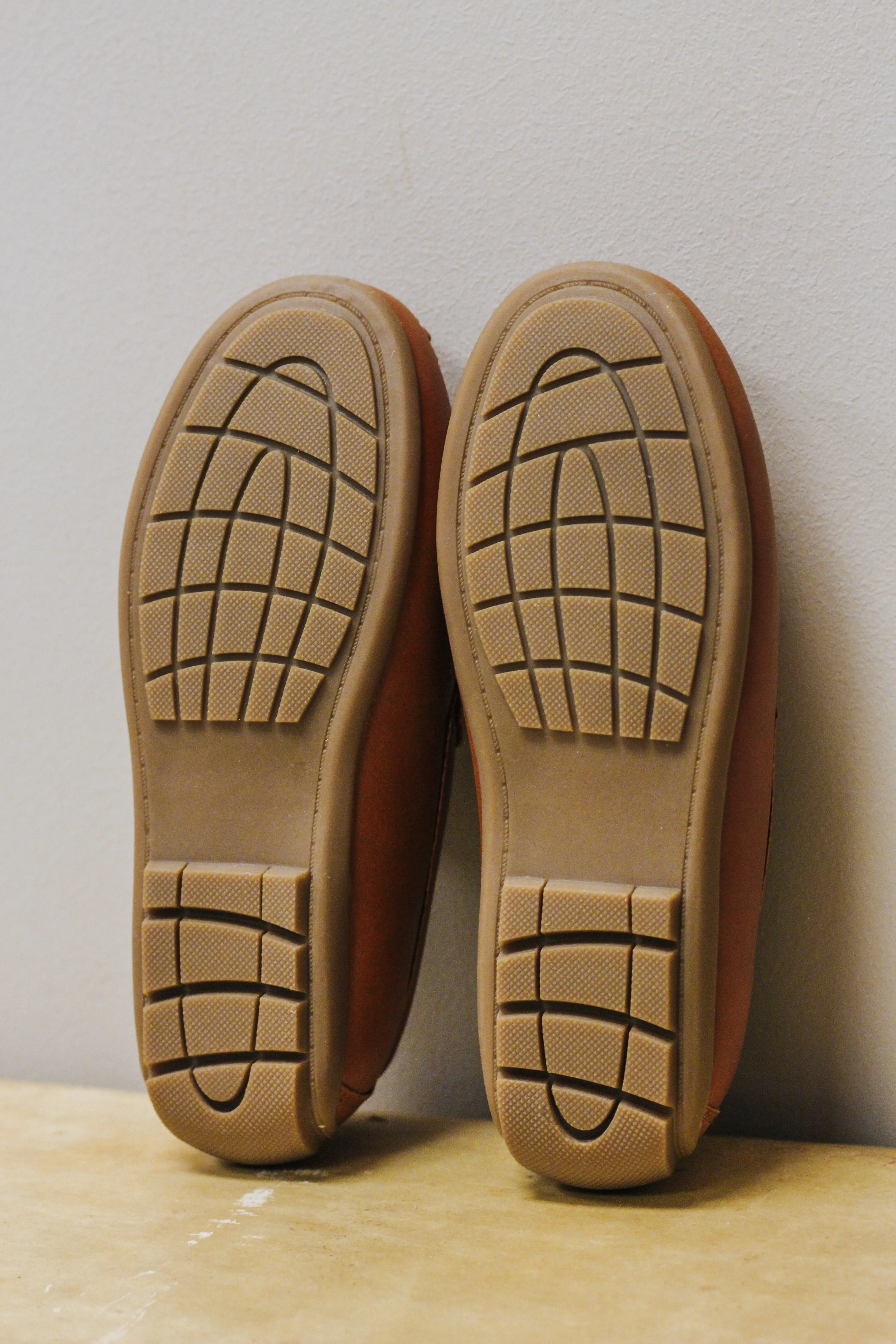 Toddler Tan Leather Slip On Shoes