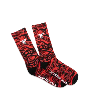 TRADEMARK SOCK - RED / BLACK SWIRL