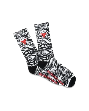 TRADEMARK SOCK - WHITE / BLACK SWIRL