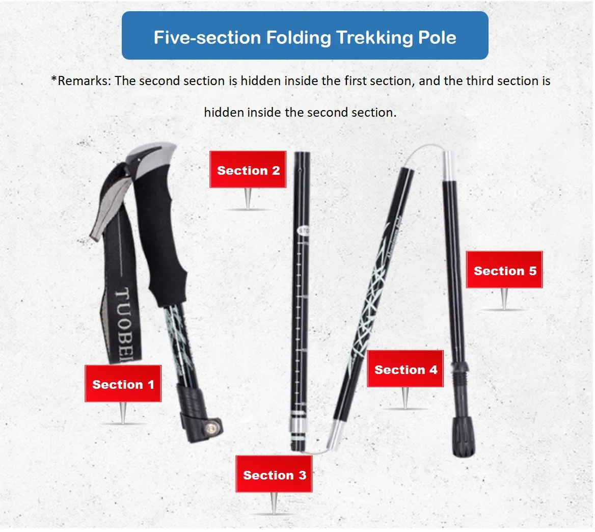 Trekking Poles Collapsible Hiking Poles for Men Women Upgraded Thickened Aircraft-Grade Aluminum Alloy Trekking Sticks w/ Quick Lock System,Telescopic