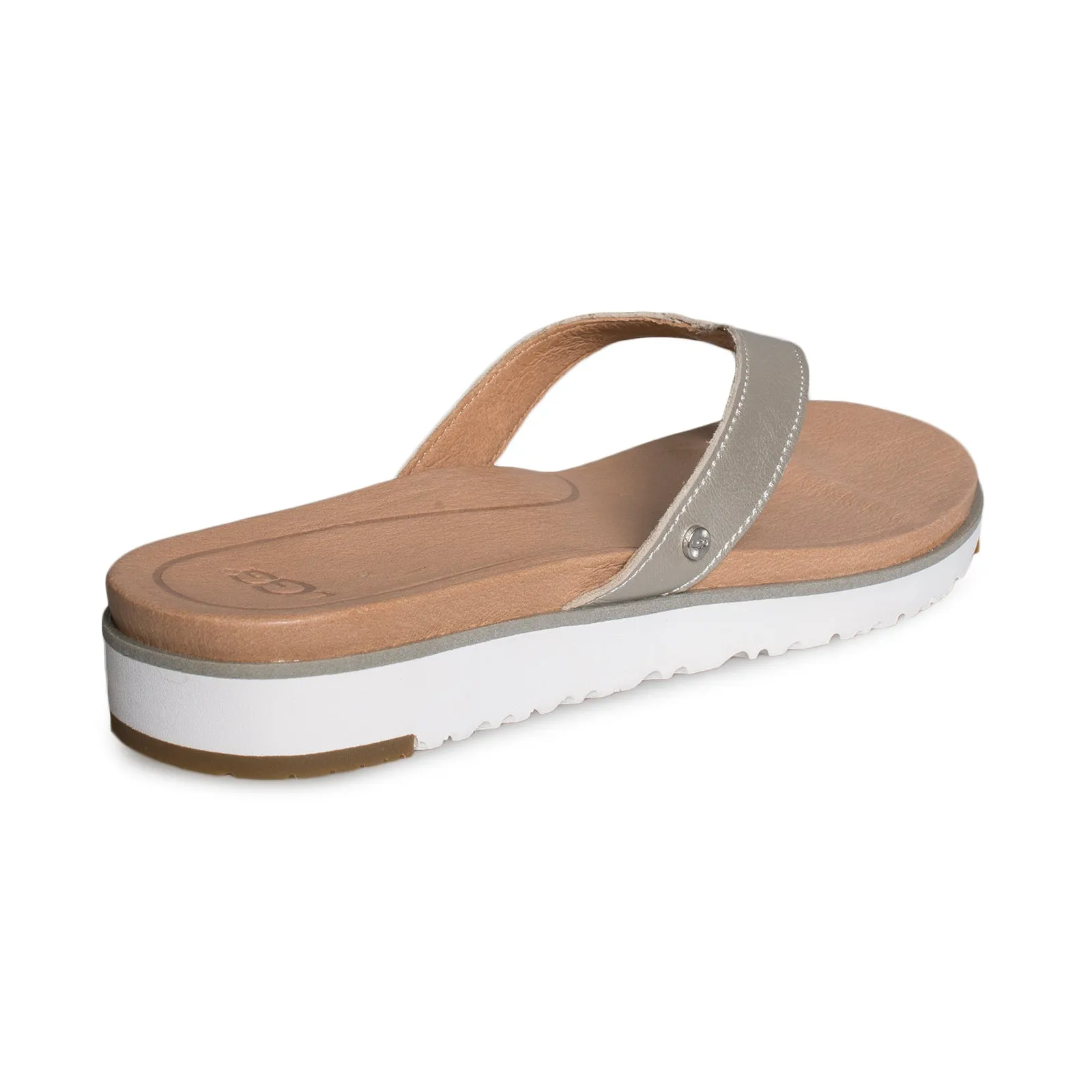 UGG Lorrie Metallic Silver Flip Flops - Women's