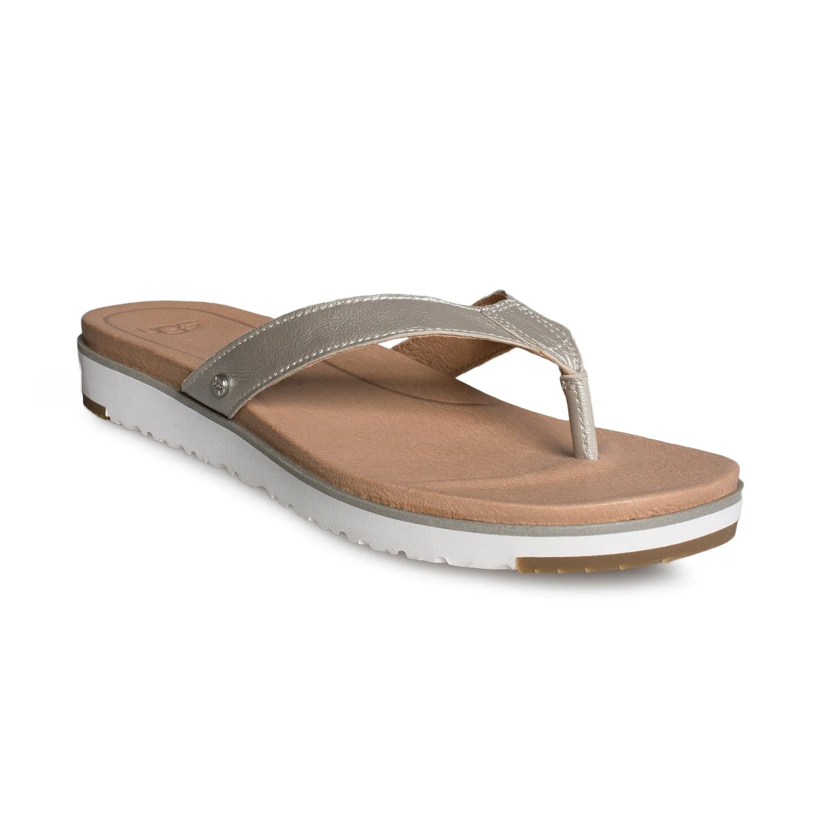 UGG Lorrie Metallic Silver Flip Flops - Women's