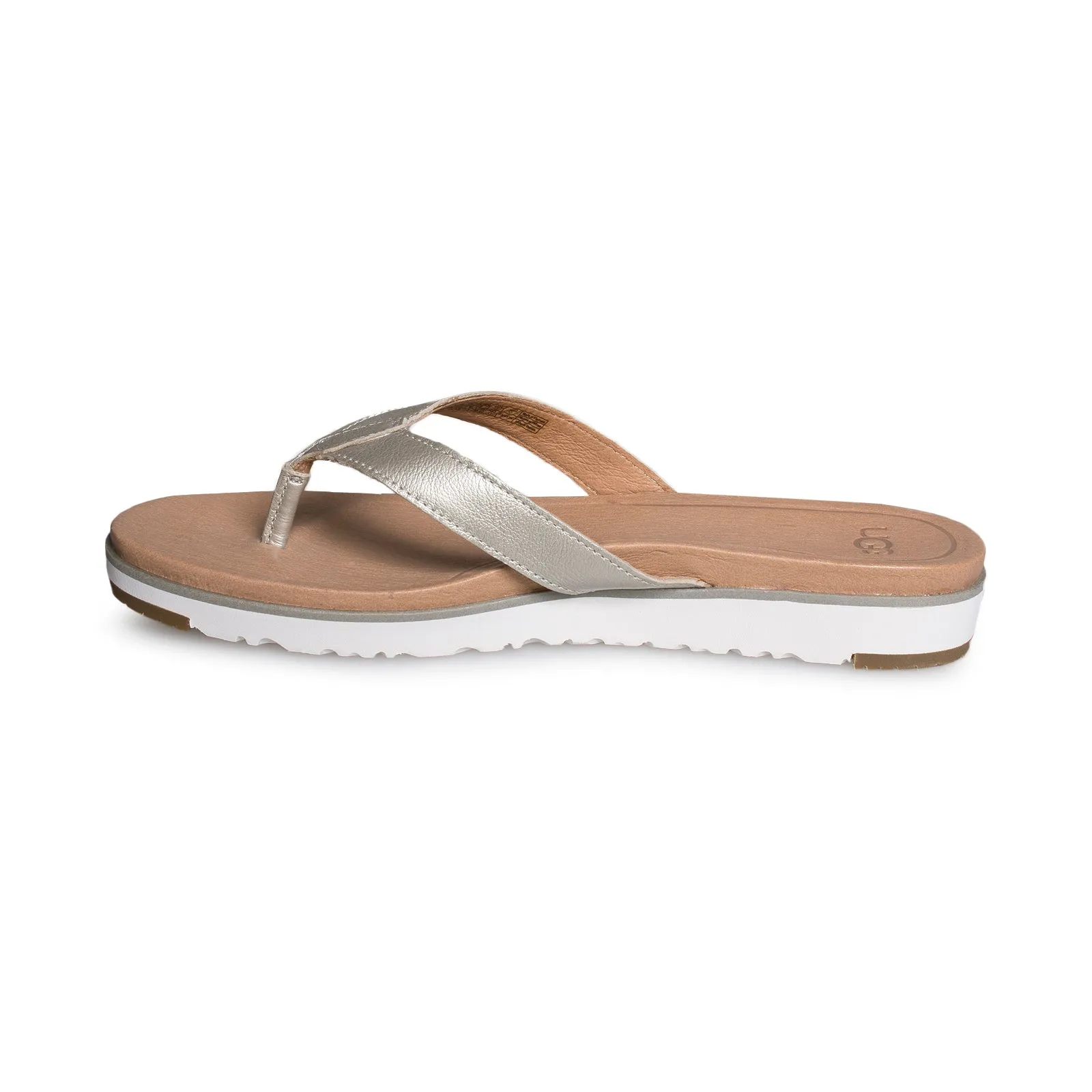 UGG Lorrie Metallic Silver Flip Flops - Women's