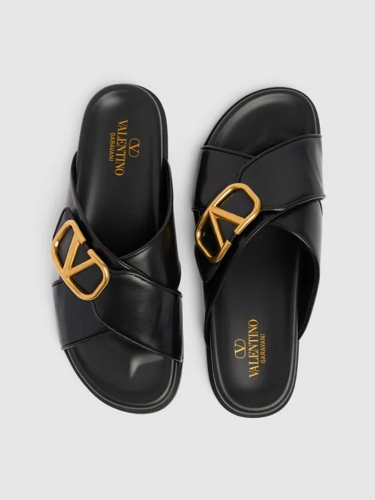 Valentino Garavani   5mm V logo leather slides 