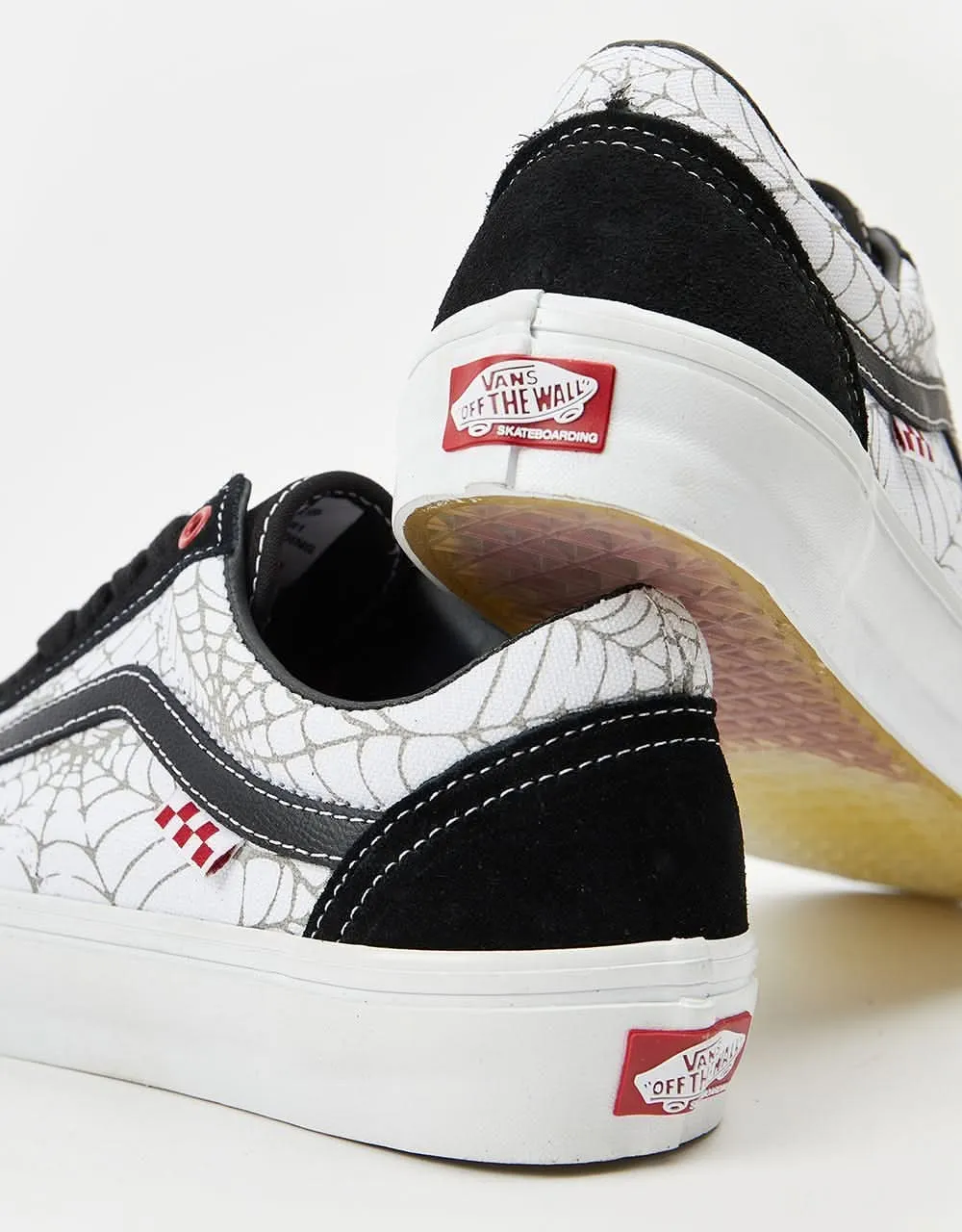 Vans Skate Old Skool Shoes - (Black Widow) Black/White/Red