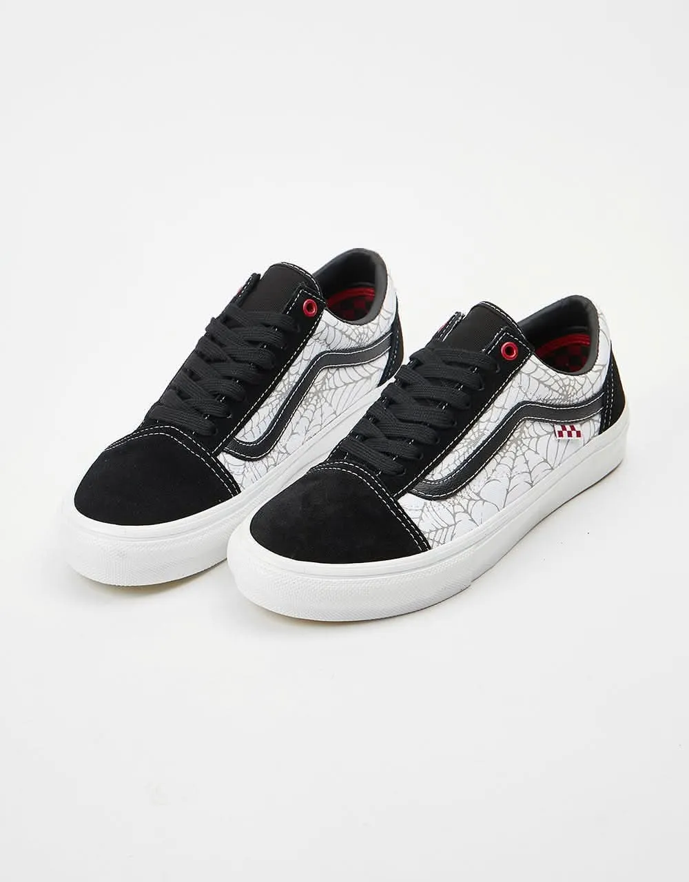 Vans Skate Old Skool Shoes - (Black Widow) Black/White/Red