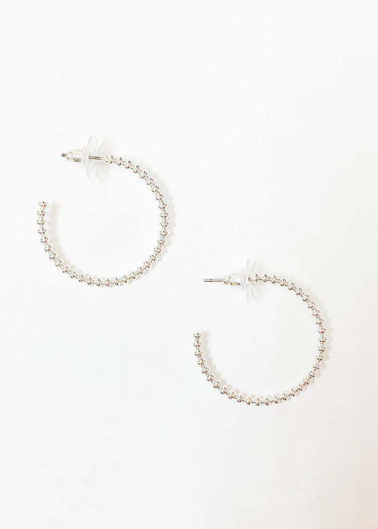 Viacha Beaded Hoop - Silver