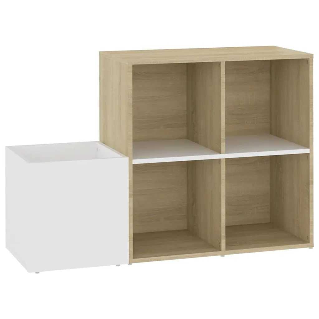 vidaXL Hall Shoe Cabinet White and Sonoma Oak 105x35.5x70 cm Engineered Wood