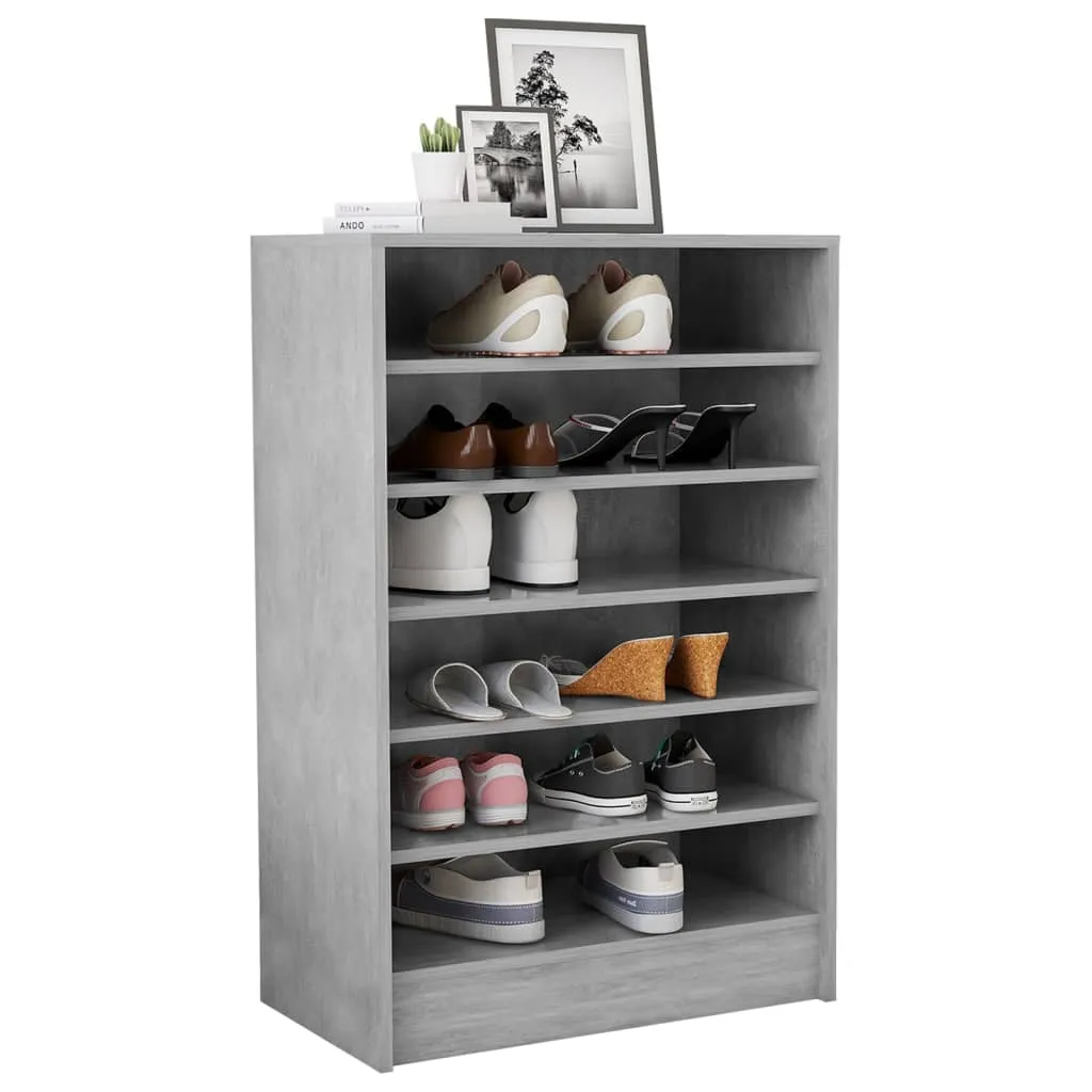 vidaXL Shoe Cabinet Concrete Grey 60x35x92 cm Engineered Wood