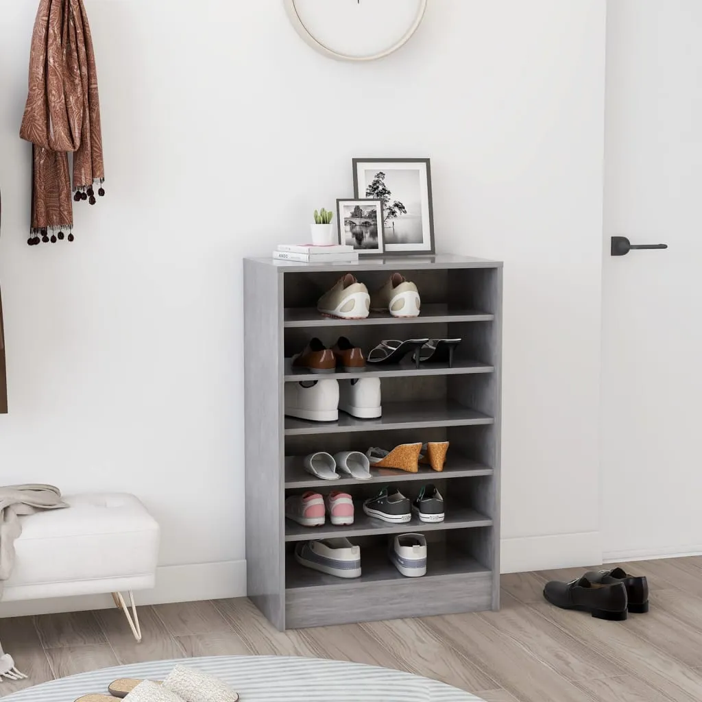 vidaXL Shoe Cabinet Concrete Grey 60x35x92 cm Engineered Wood