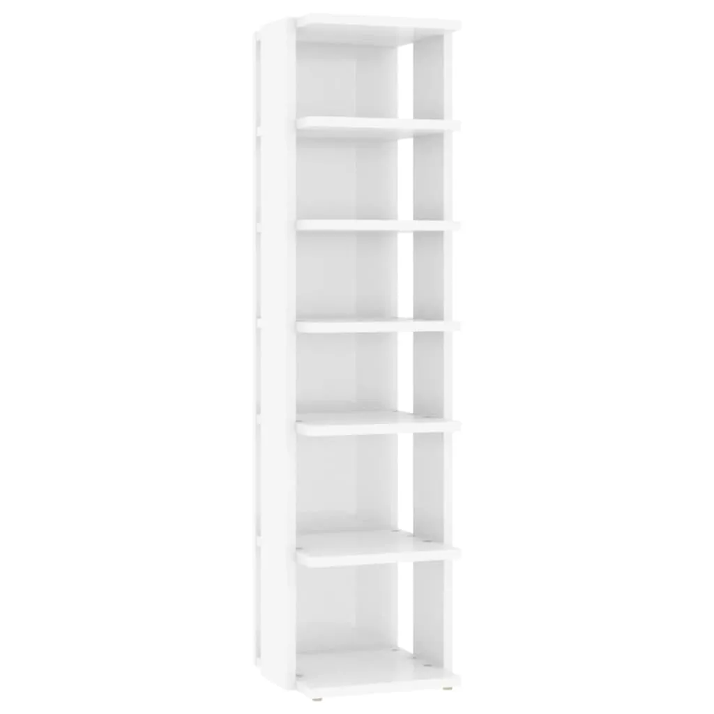 vidaXL Shoe Cabinets 2 pcs High Gloss White 27.5x27x102 cm