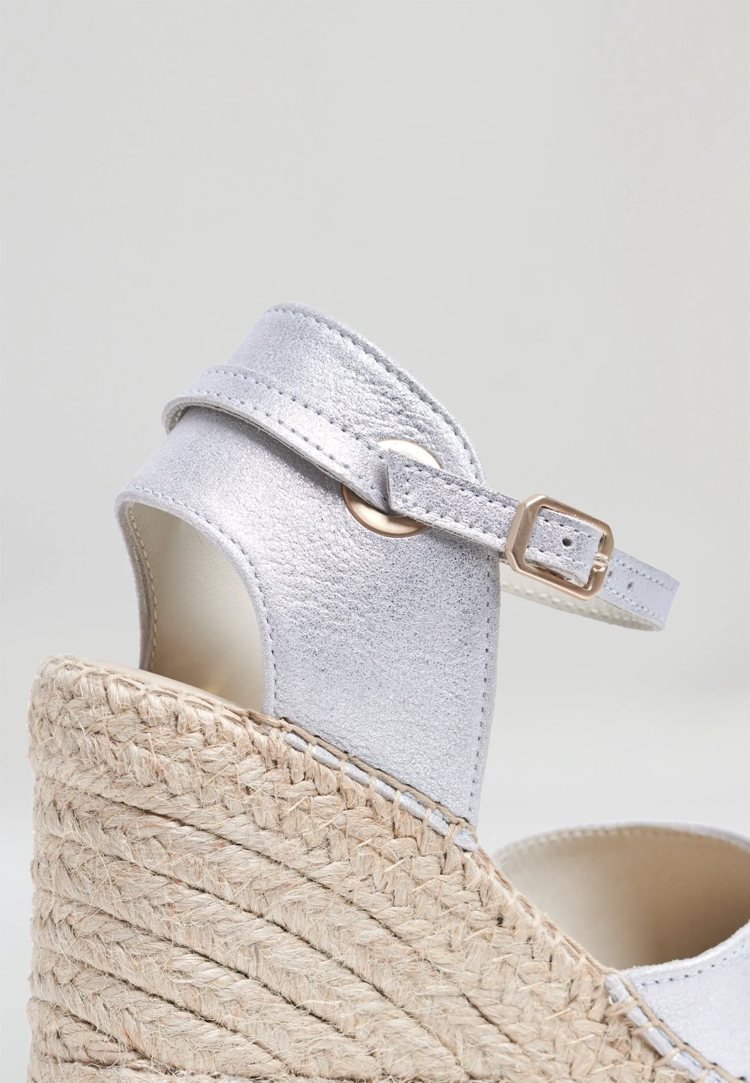 Wedges - Silver Suede