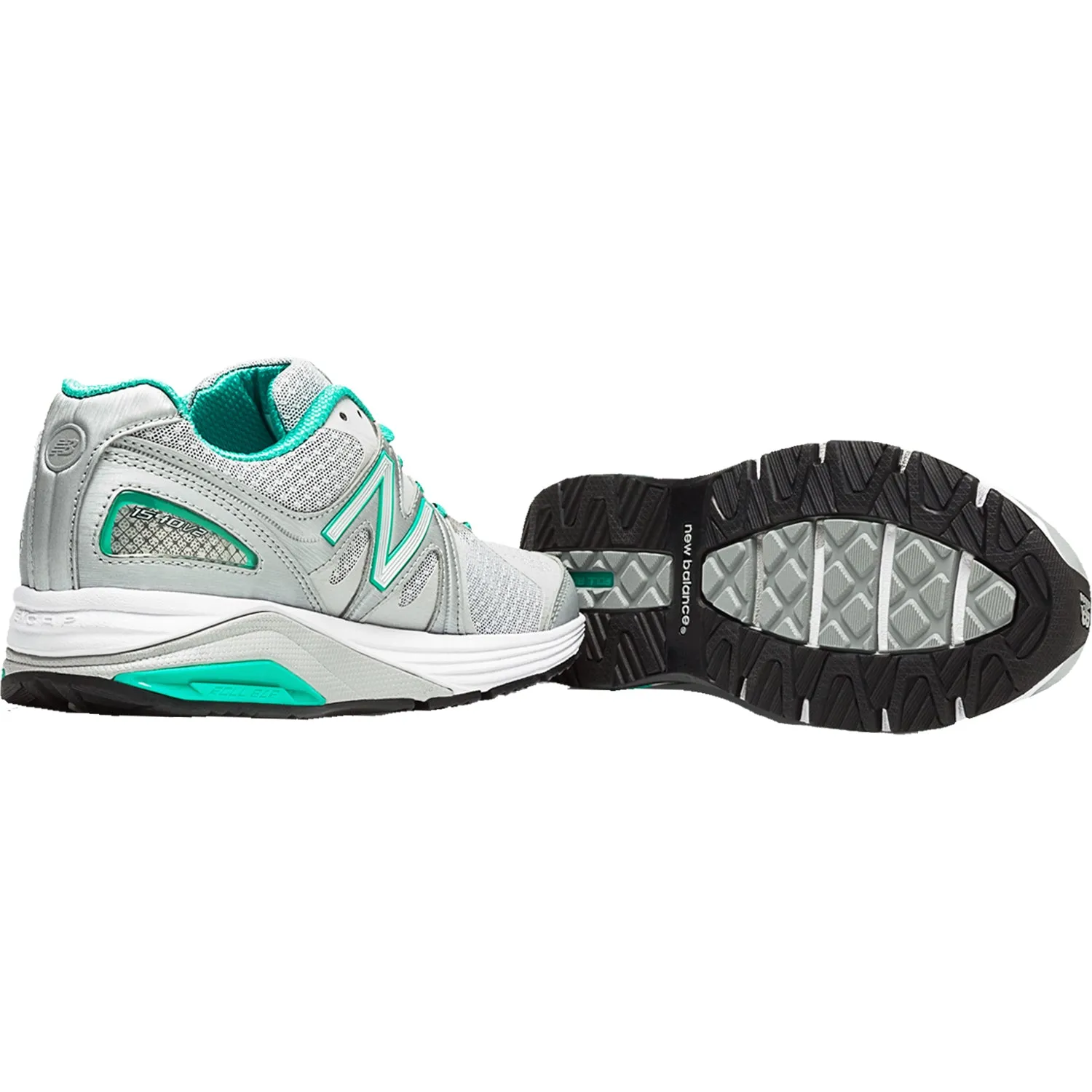 Women's New Balance W1540SG2 Running Shoes Silver/Green Synthetic/Mesh