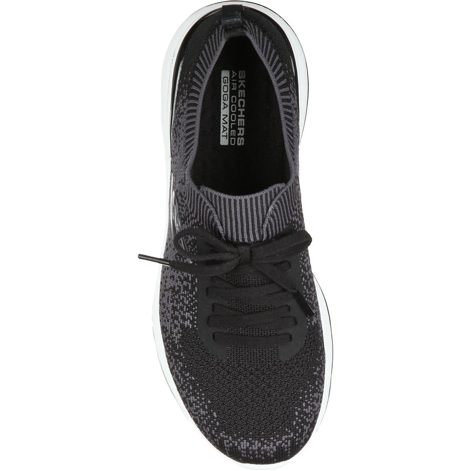 Women's Skechers GOwalk Stretch Fit Black/White Knit Fabric Mesh