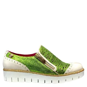 Zap - White Lime Green Slip on sneaker